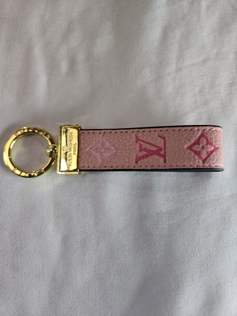 Pink Monogram Key Holder Strap